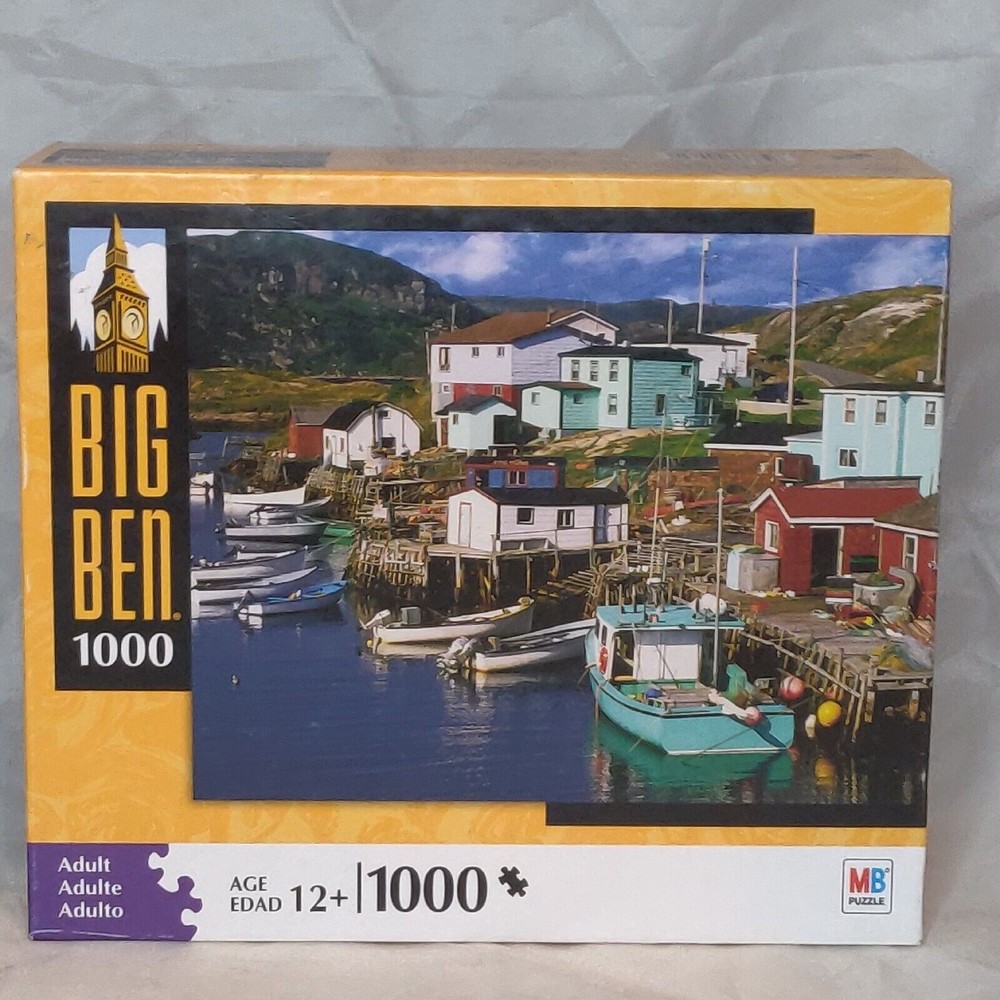 Big Ben brand 1000 Piece Jigsaw Puzzle Fishing Village Smalls Island New Sealed